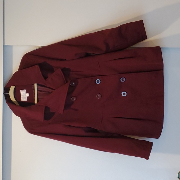 Burgundy Peacoat - Picture 1 of 5